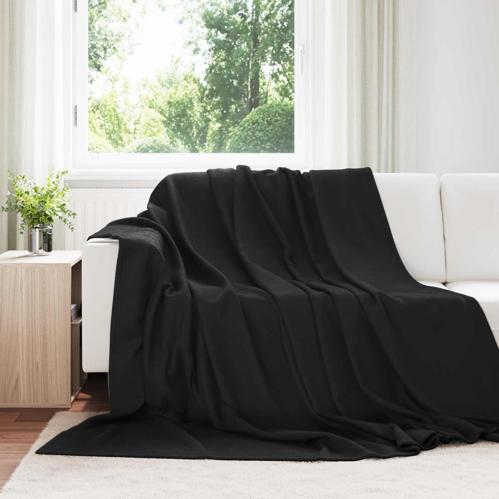 vidaXL Wohndecken 6 pcs Schwarz 270 x 240 cm Fleece