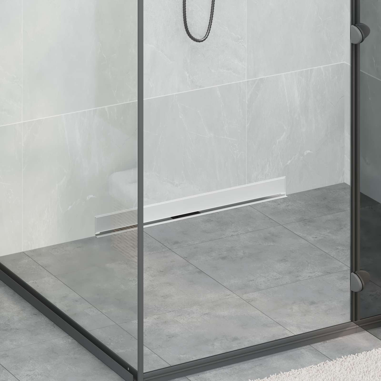vidaXL Wandmontierter Duschablauf Silber 70 cm Edelstahl 304