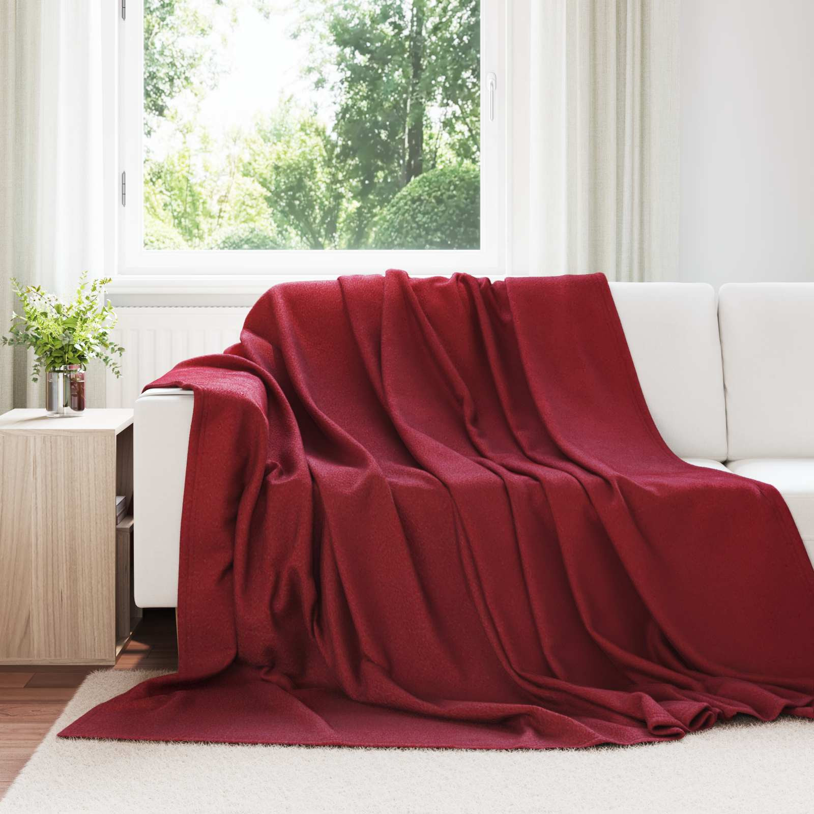 vidaXL Wohndecken 6 pcs Bordeauxrot 270 x 240 cm Fleece