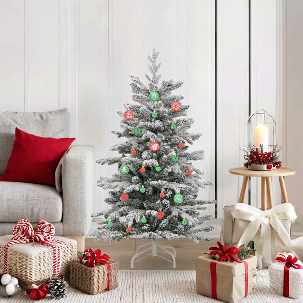 vidaXL Weihnachtskugel-Set 40 pcs Rot und Grün Kunststoff