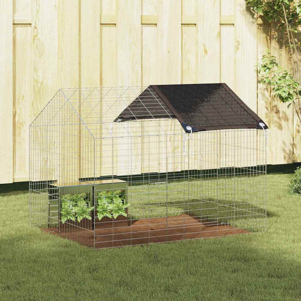 vidaXL Hasenkäfig Silber 100 x 78 x 78 cm Verzinkter Stahl