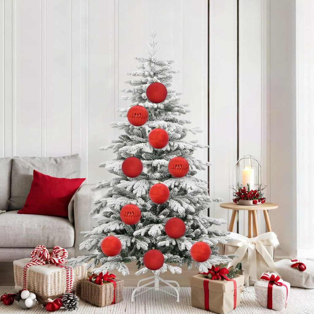 vidaXL Weihnachtsbaumkugel Set XL 9 pcs Rot Ø 15 cm Kunststoff LEDs