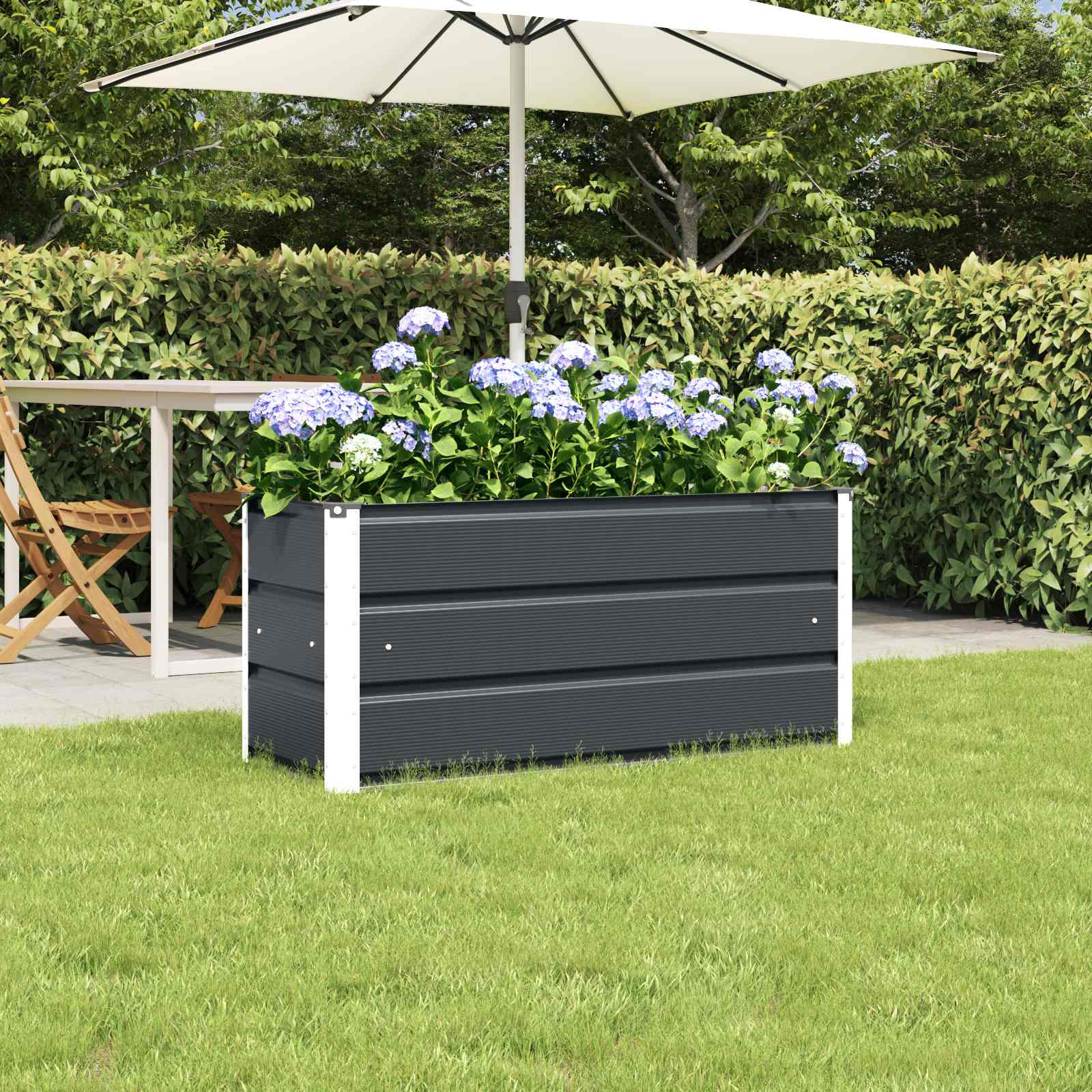 vidaXL Pflanzkübel Anthrazit 100 x 40 x 45 cm Stahl