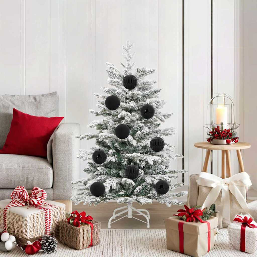 vidaXL Weihnachtsbaumkugel Set XL 15 pcs Schwarz Ø 10 cm Kunststoff