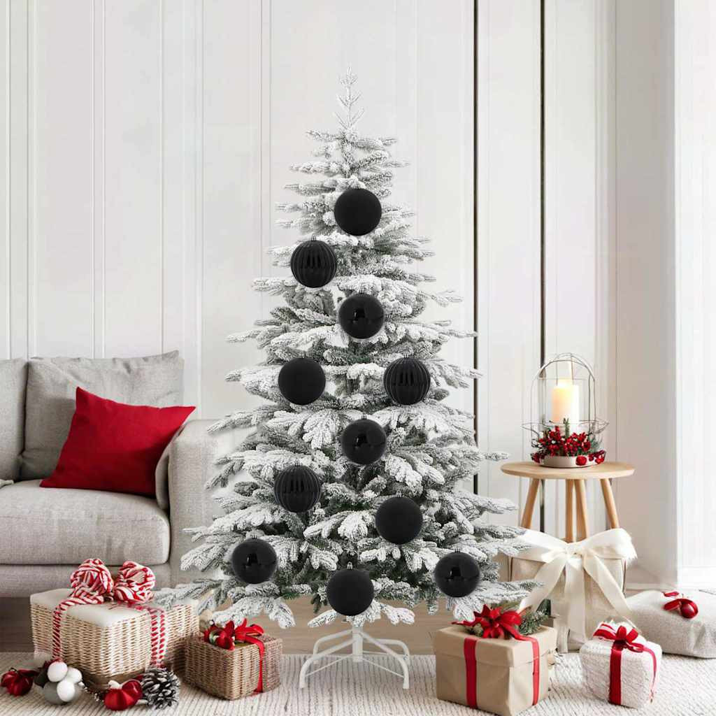 vidaXL Weihnachtsbaum Ornament Set XL 9 pcs Schwarz Ø 15 cm Kunststoff