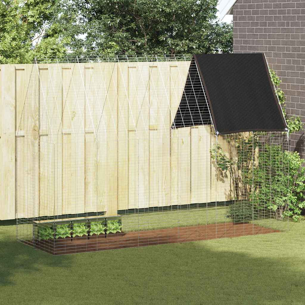 vidaXL Hasenkäfig Silber 300 x 100 x 210 cm Verzinkter Stahl