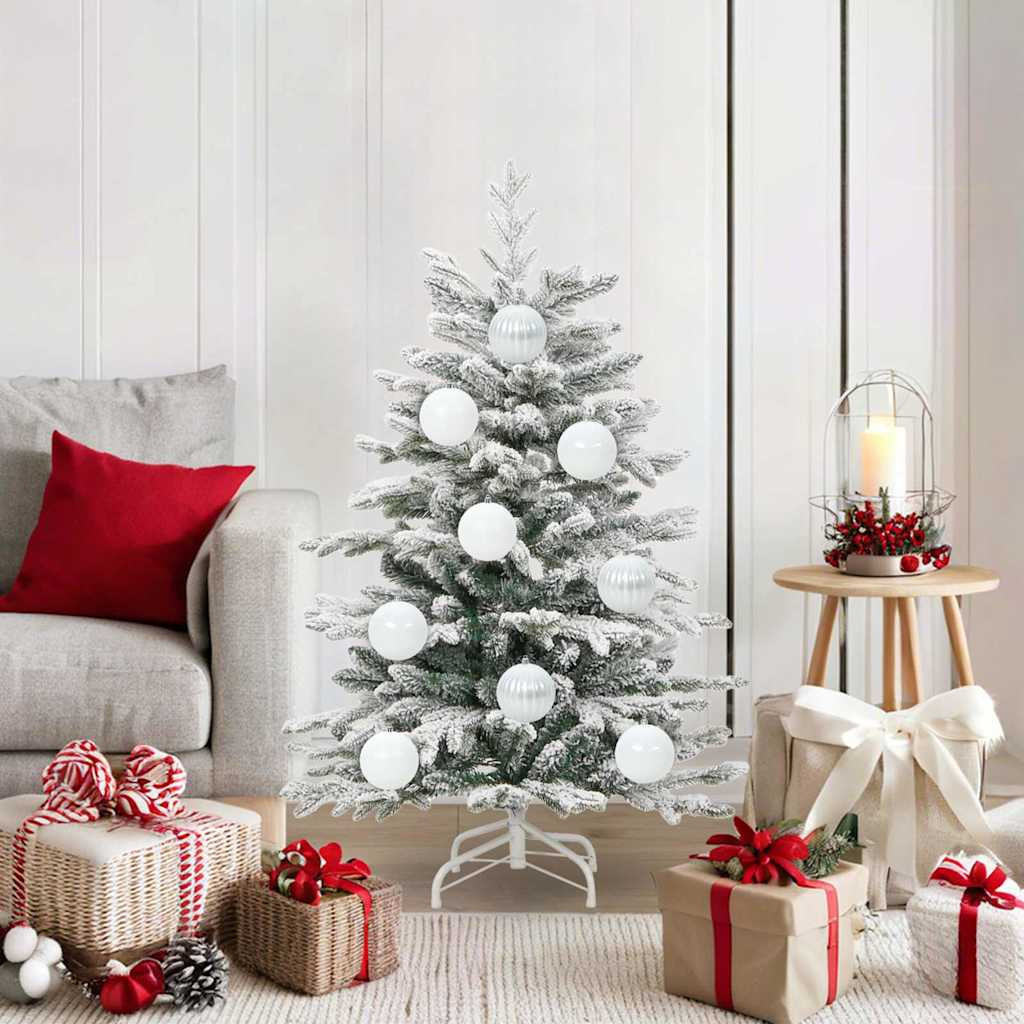 vidaXL Weihnachtsbaumkugel Set XL 15 pcs Weiß Ø 10 cm Kunststoff LEDs