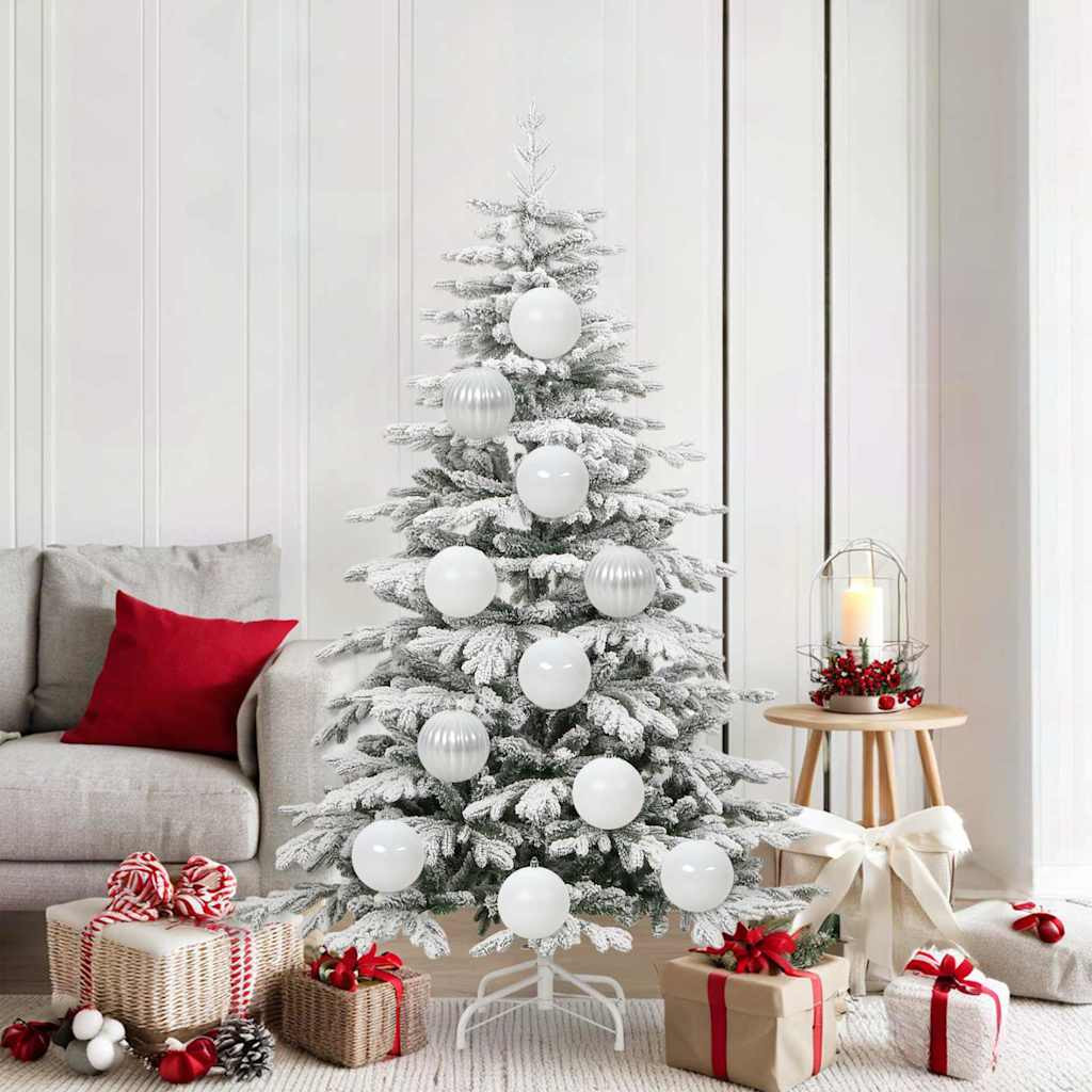 vidaXL Weihnachtsbaumkugel Set XL 9 pcs Weiß Ø 15 cm Kunststoff LEDs