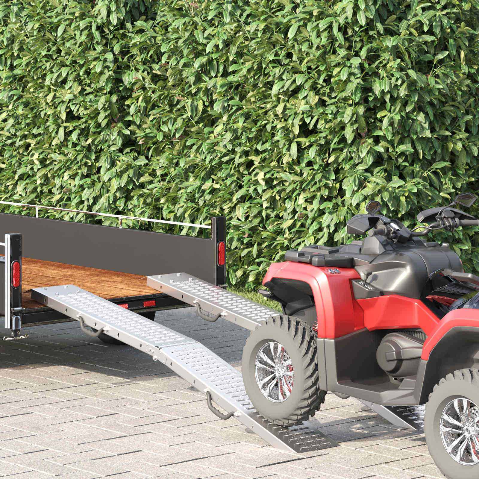 vidaXL Faltbare Rampe 200kg pro Rampe 2 Stk. Silber 186 x 23 x 4,5 cm