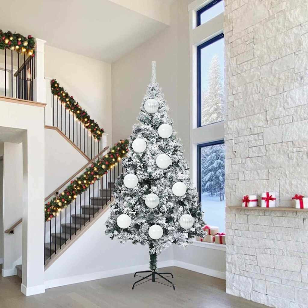 vidaXL Weihnachtsbaumkugel Set XXL 3 pcs Weiß Ø 25 cm Kunststoff LEDs