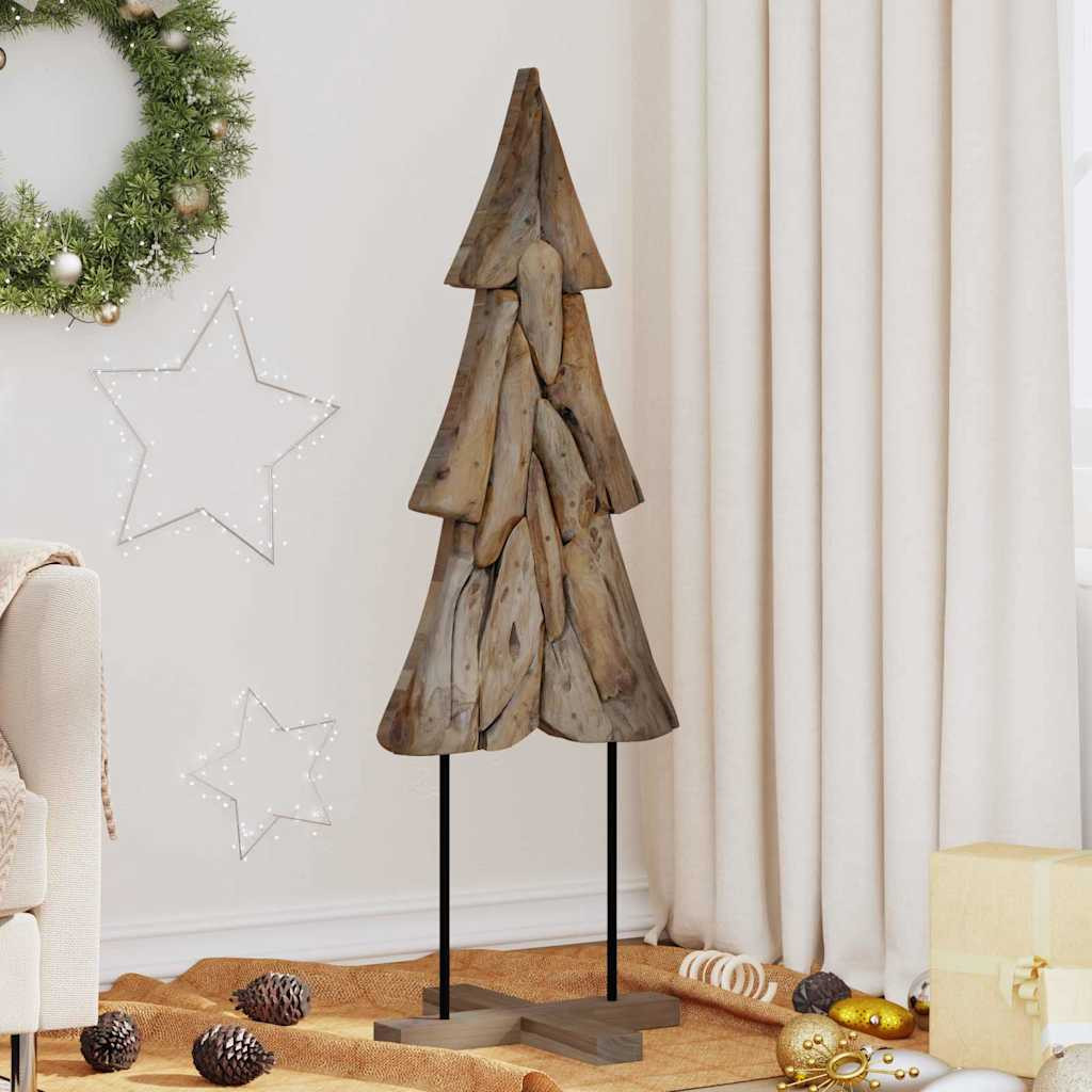 vidaXL Weihnachtsbaum mit Ständer Braun 121 cm Massivholz Teak