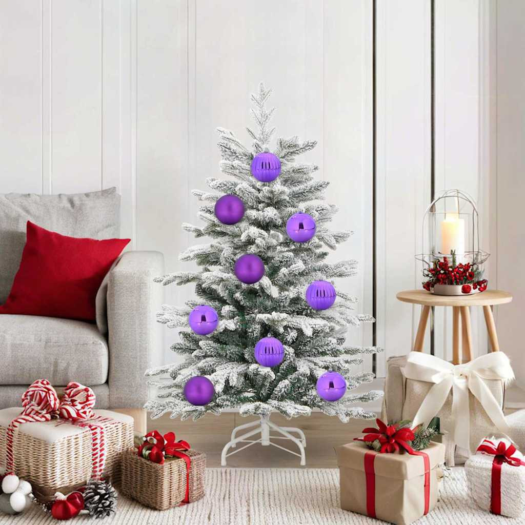 vidaXL Weihnachtsbaumkugel Set XL 15 pcs Lila Ø 10 cm Kunststoff LEDs