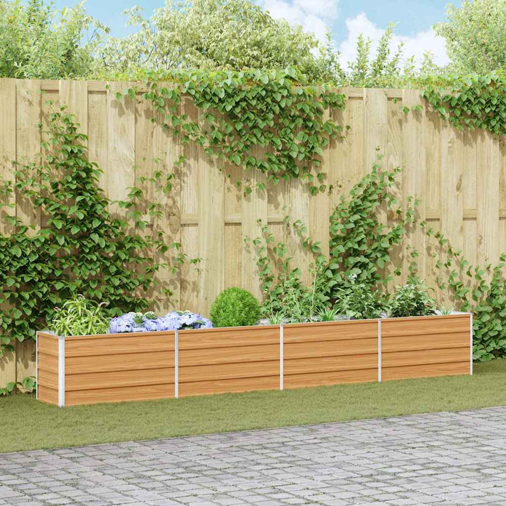 vidaXL Hochbeet Hellbraun 320 x 40 x 45 cm Verzinkter Stahl