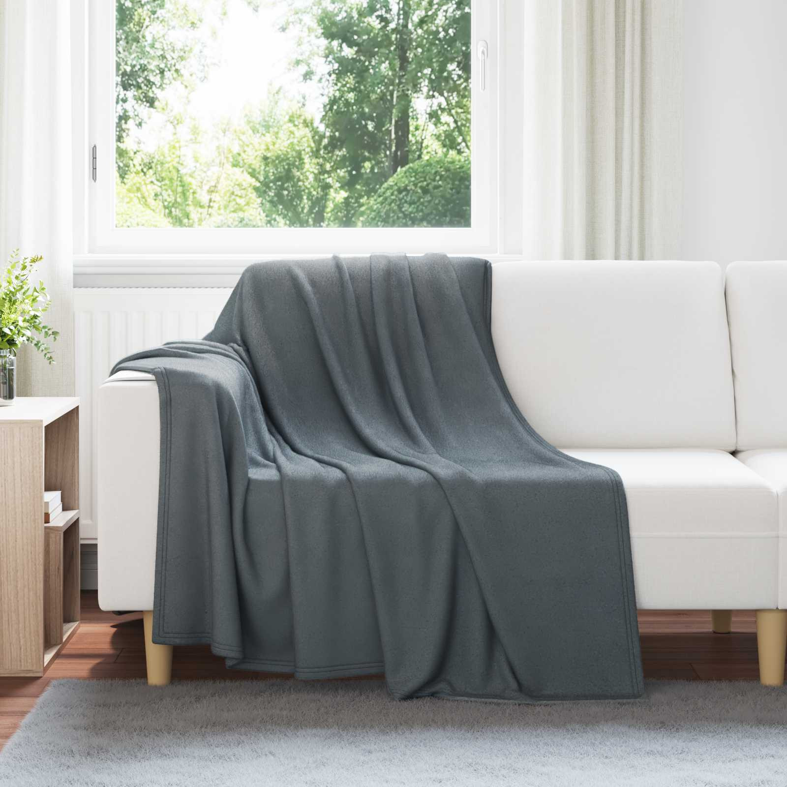 vidaXL Wohndecken 24 pcs Dunkelgrau 200 x 150 cm Fleece