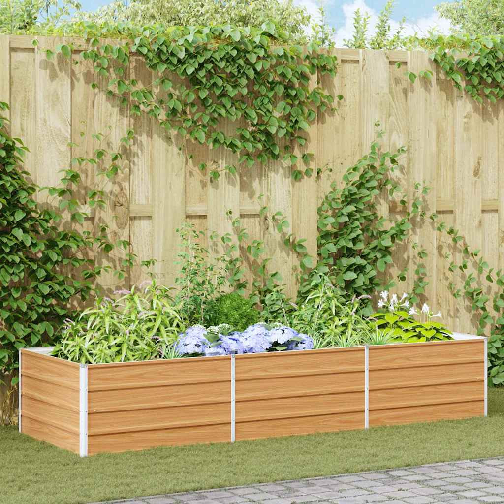 vidaXL Hochbeet Hellbraun 240 x 80 x 45 cm Verzinkter Stahl