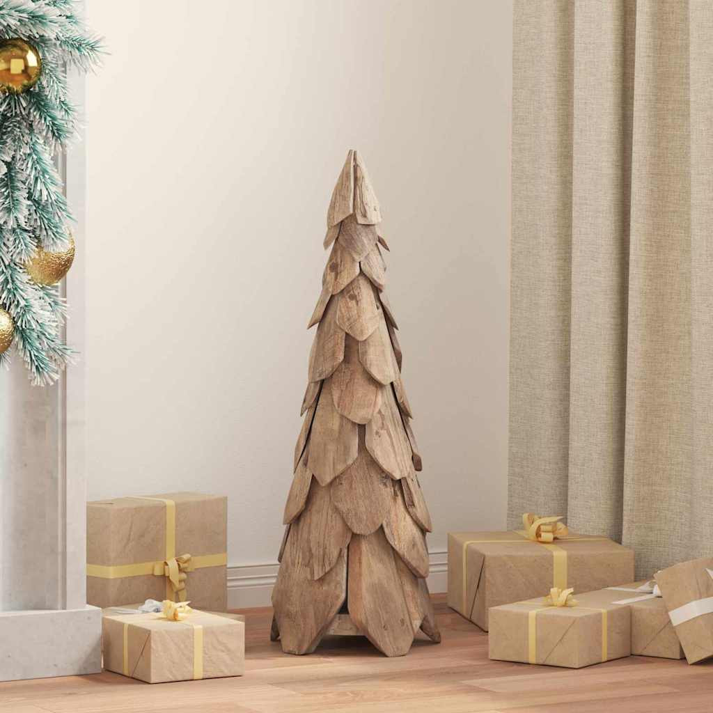 vidaXL Weihnachtsbaum mit Ständer Braun 80 cm Massivholz Teak
