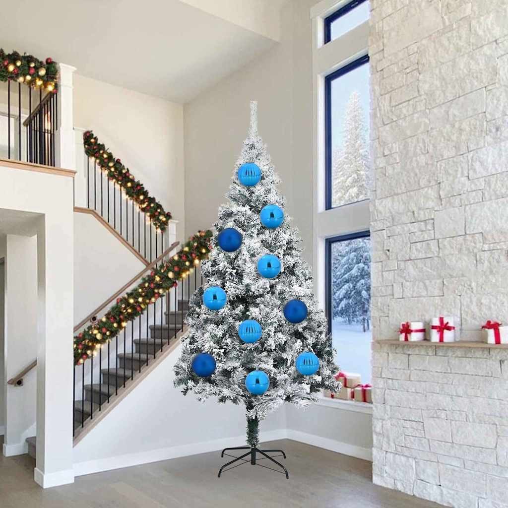 vidaXL Weihnachtskugeln Set XXL 3 pcs Blau Ø 25 cm Kunststoff LEDs
