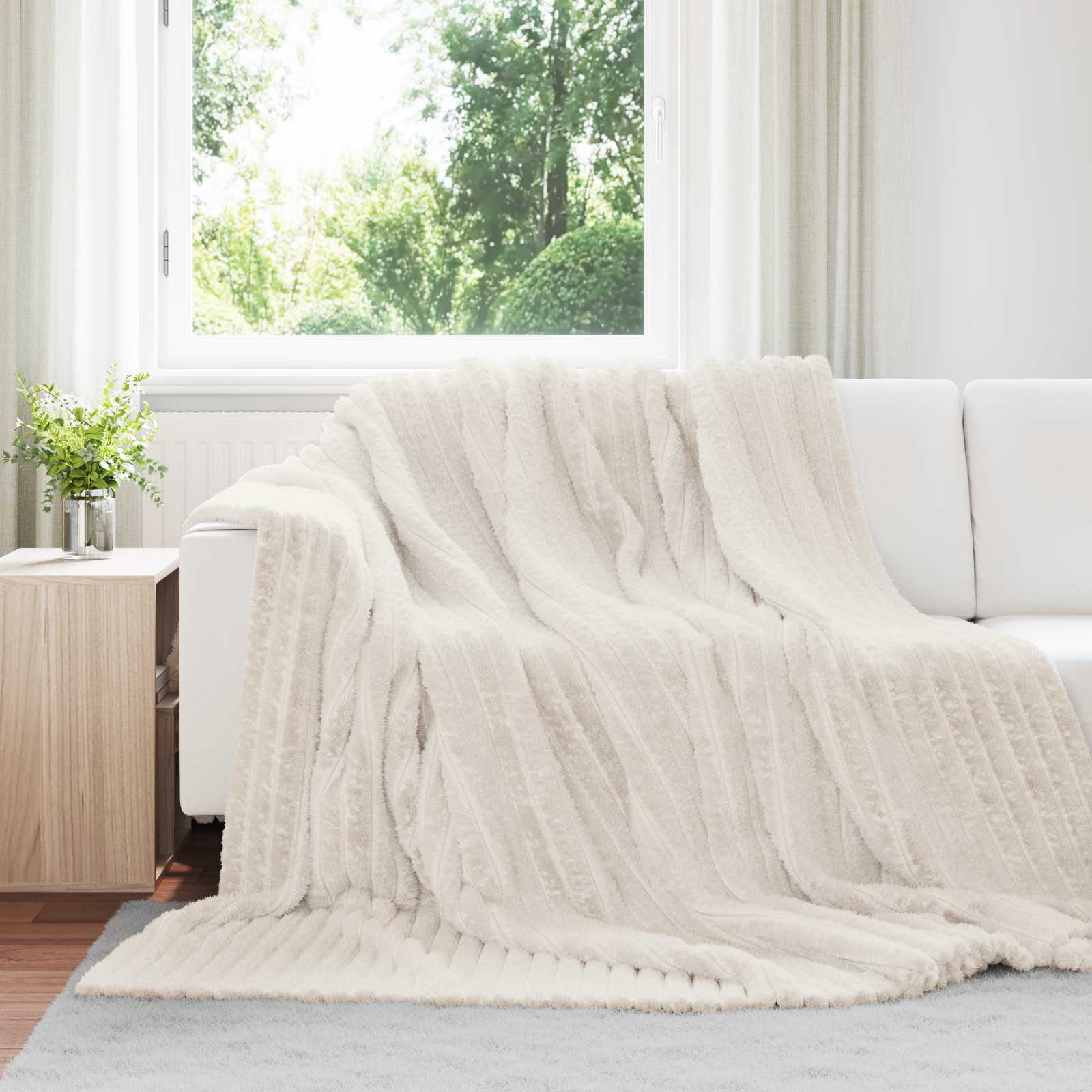 vidaXL Wohndecken 6 pcs Creme 240 x 220 cm Fleece