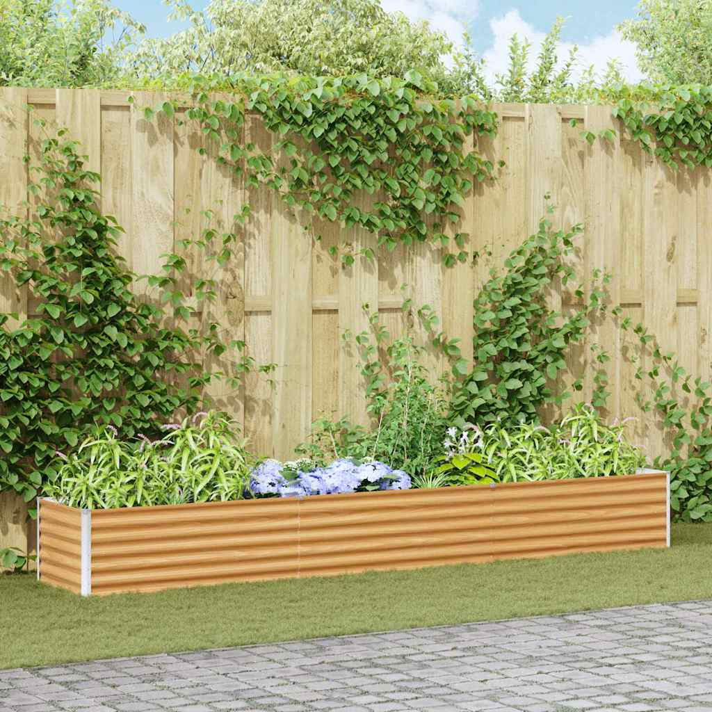 vidaXL Hochbeet Hellbraun 290 x 50 x 36 cm Verzinkter Stahl