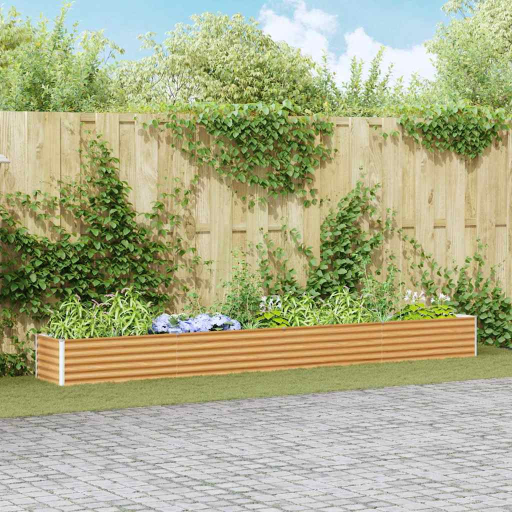 vidaXL Hochbeet Hellbraun 390 x 50 x 36 cm Verzinkter Stahl