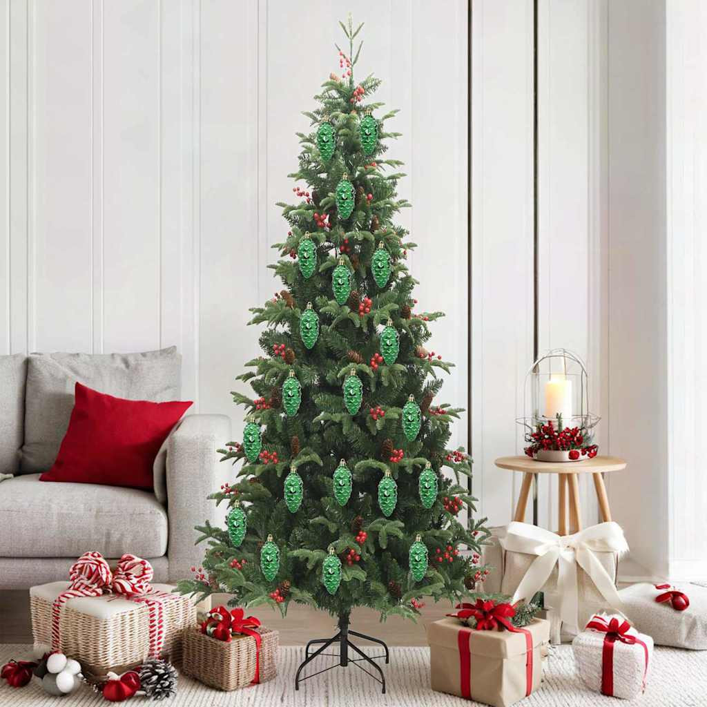 vidaXL Weihnachts-Tannenzapfen Ball 40 pcs Grün Kunststoff