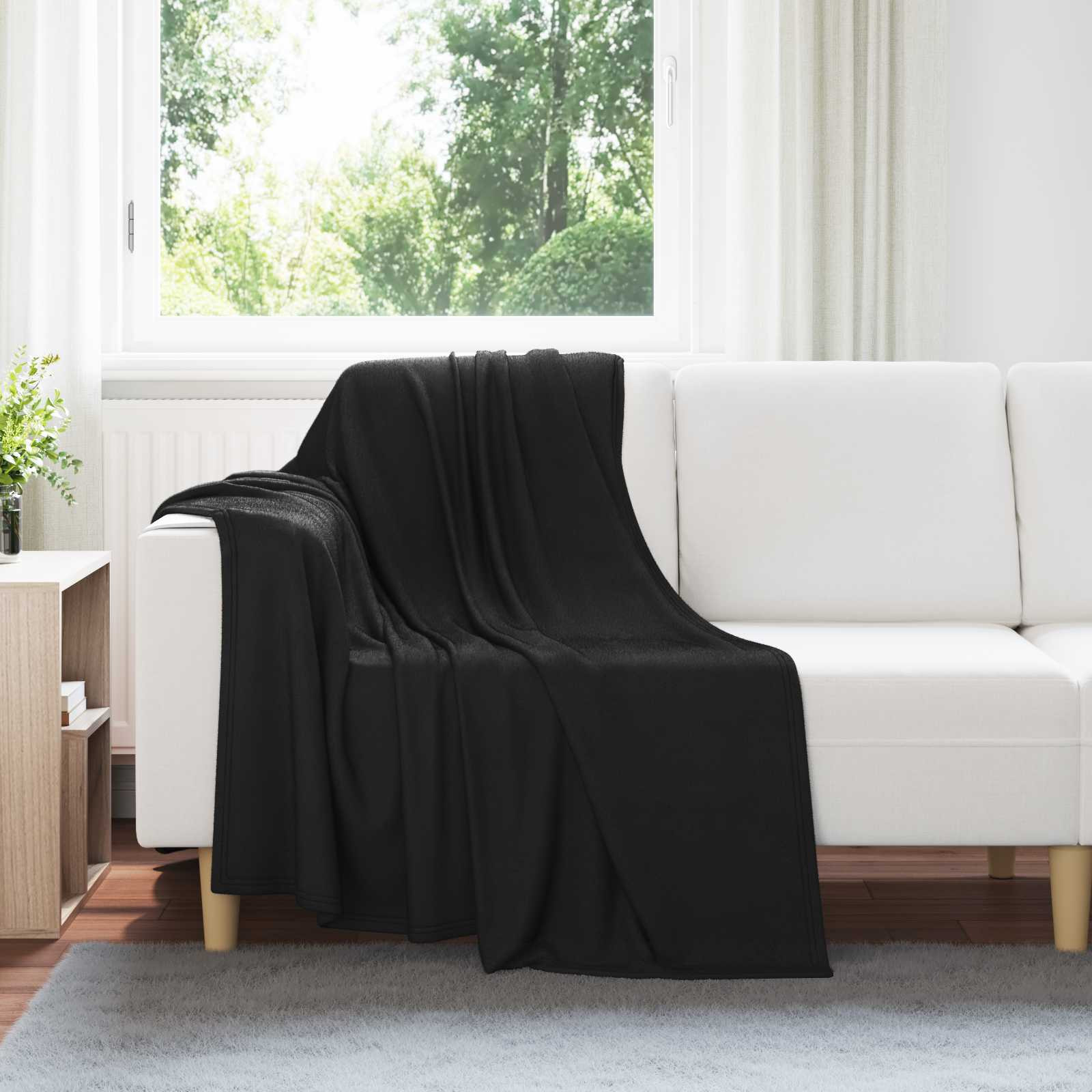 vidaXL Wohndecken 24 pcs Schwarz 170 x 130 cm Fleece
