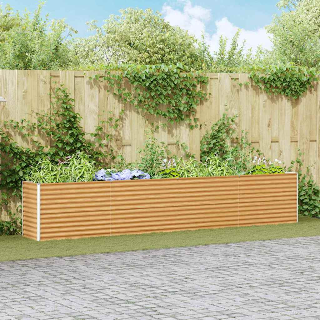 vidaXL Hochbeet Hellbraun 390 x 50 x 68 cm Verzinkter Stahl