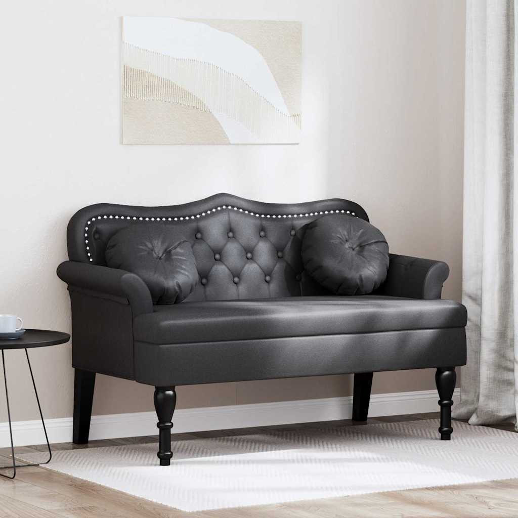 vidaXL Chesterfield Bank Schwarz 120,5 x 65 x 75 cm Kunstleder