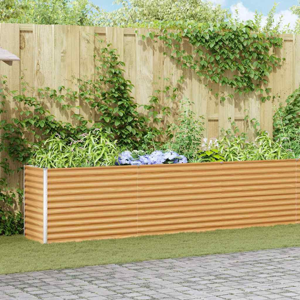 vidaXL Hochbeet Hellbraun 485 x 50 x 68 cm Verzinkter Stahl