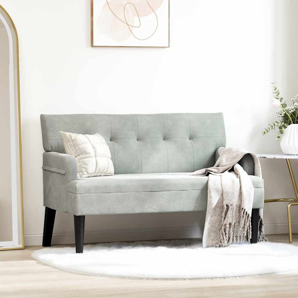 vidaXL Chesterfield Bank Hellgrau 112 x 65,5 x 75 cm Samt