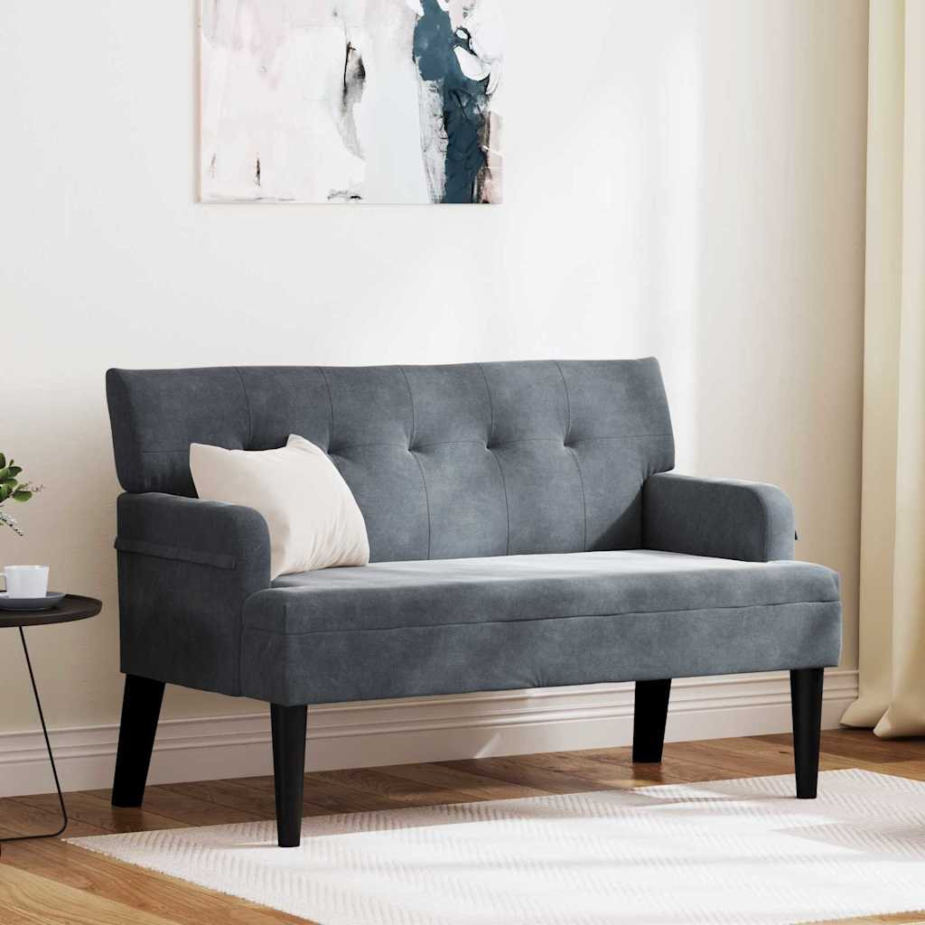 vidaXL Chesterfield Bank Dunkelgrau 112 x 65,5 x 75 cm Samt