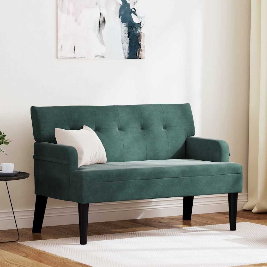 vidaXL Chesterfield Bank Dunkelgrün 112 x 65,5 x 75 cm Samt