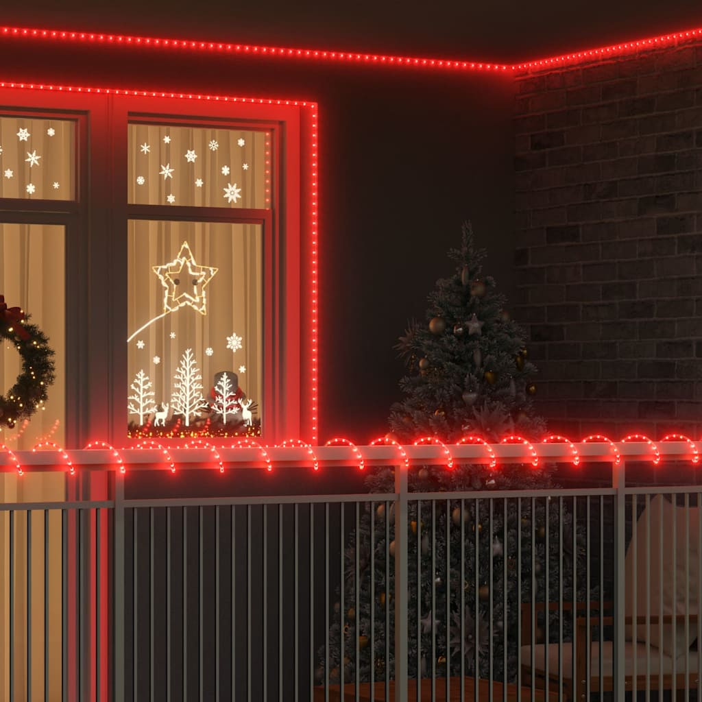 vidaXL Lichtseil mit 2400 LEDs Rot 100 m PVC
