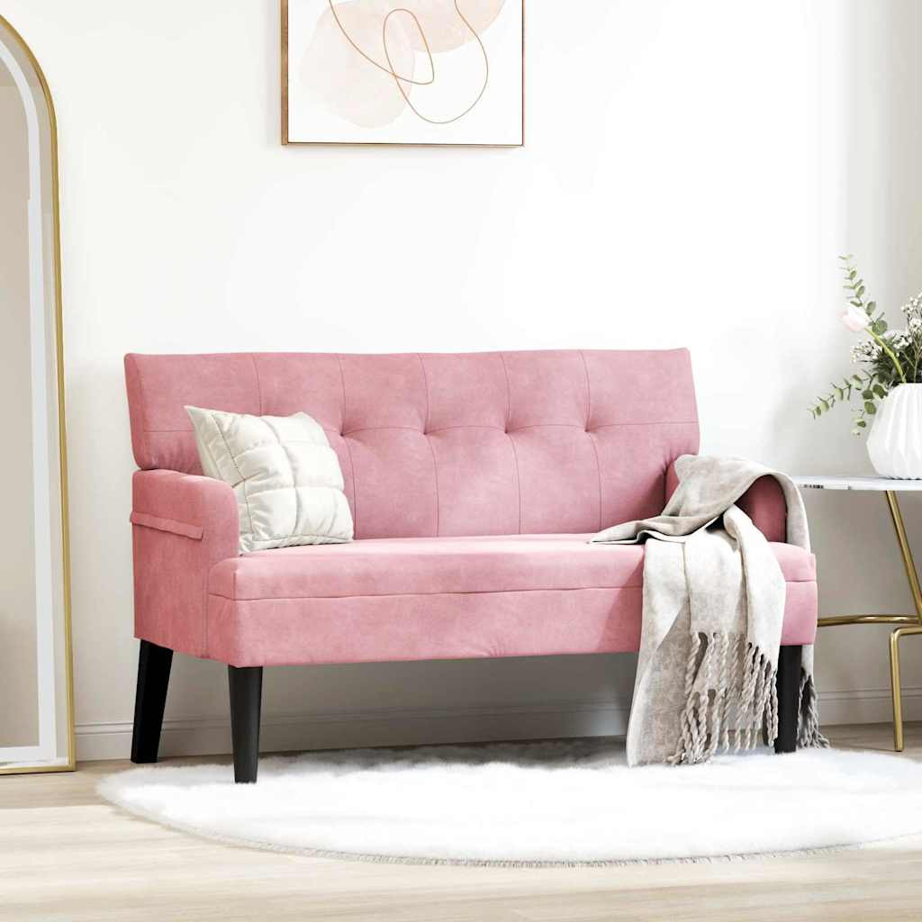 vidaXL Chesterfield Bank Rosa 112 x 65,5 x 75 cm Samt