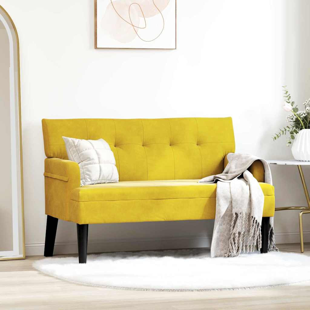 vidaXL Chesterfield Bank Gelb 112 x 65,5 x 75 cm Samt