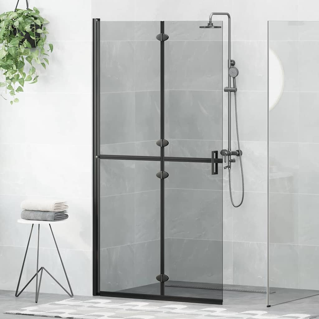 vidaXL Walk-In Duschwand Schwarz 100 x 6,5 x 190 cm