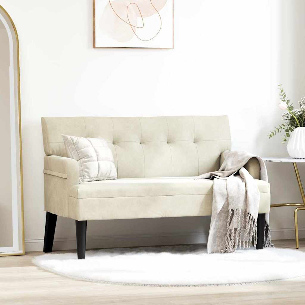 vidaXL Chesterfield Bank Creme 112 x 65,5 x 75 cm Samt