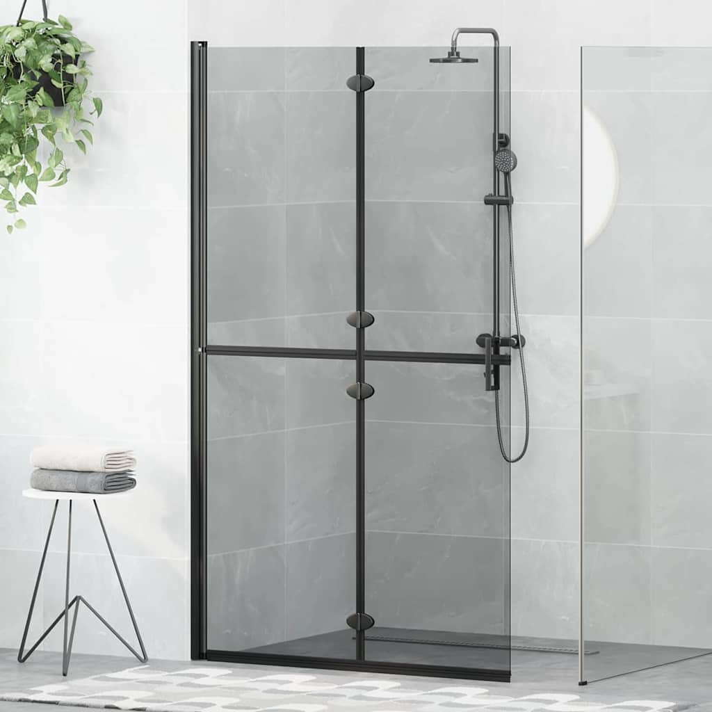 vidaXL Walk-In Duschwand Schwarz 110 x 6,5 x 190 cm