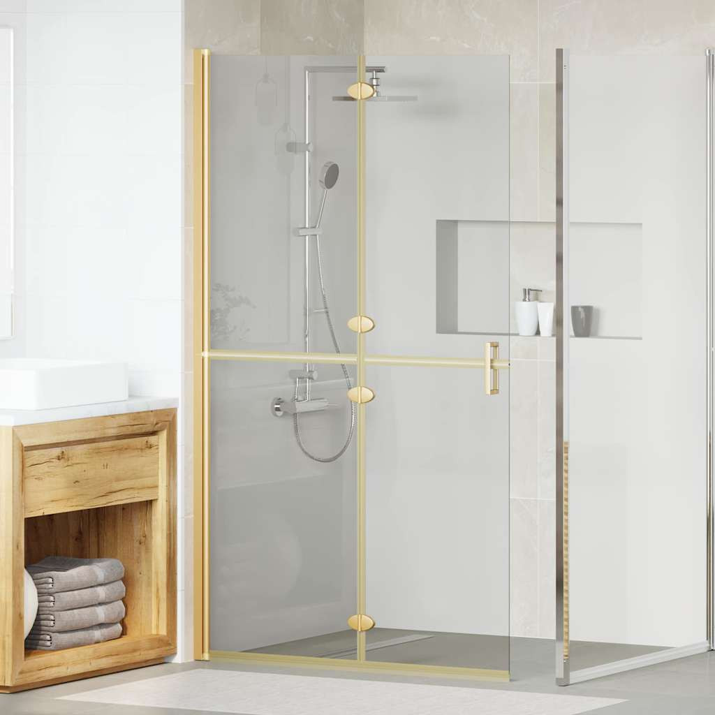 vidaXL Walk-In Duschwand Gold 110 x 6,5 x 190 cm
