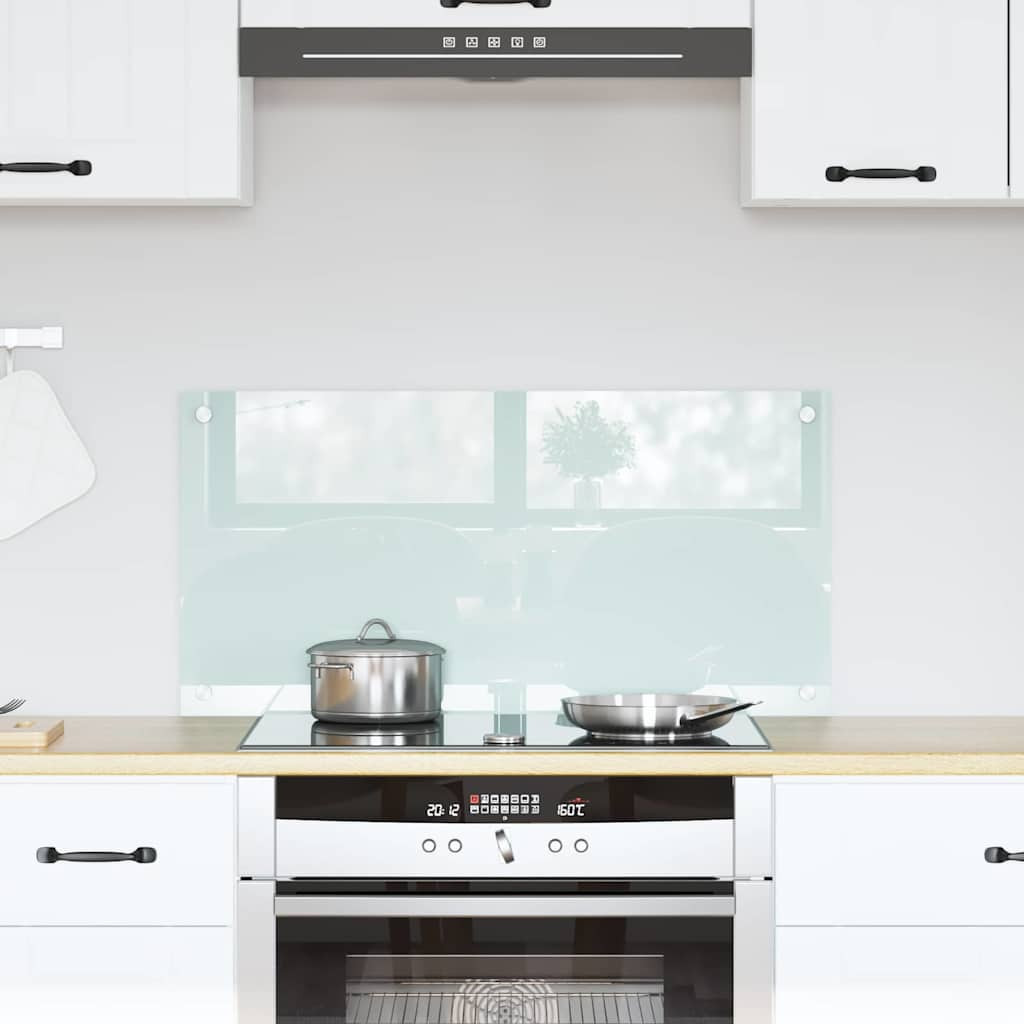 vidaXL Küchenrückwand Milch 80 x 40 cm Gehärtetes Glas