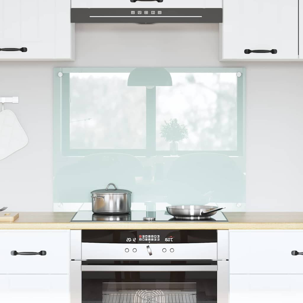 vidaXL Küchenrückwand Milch 80 x 60 cm Gehärtetes Glas