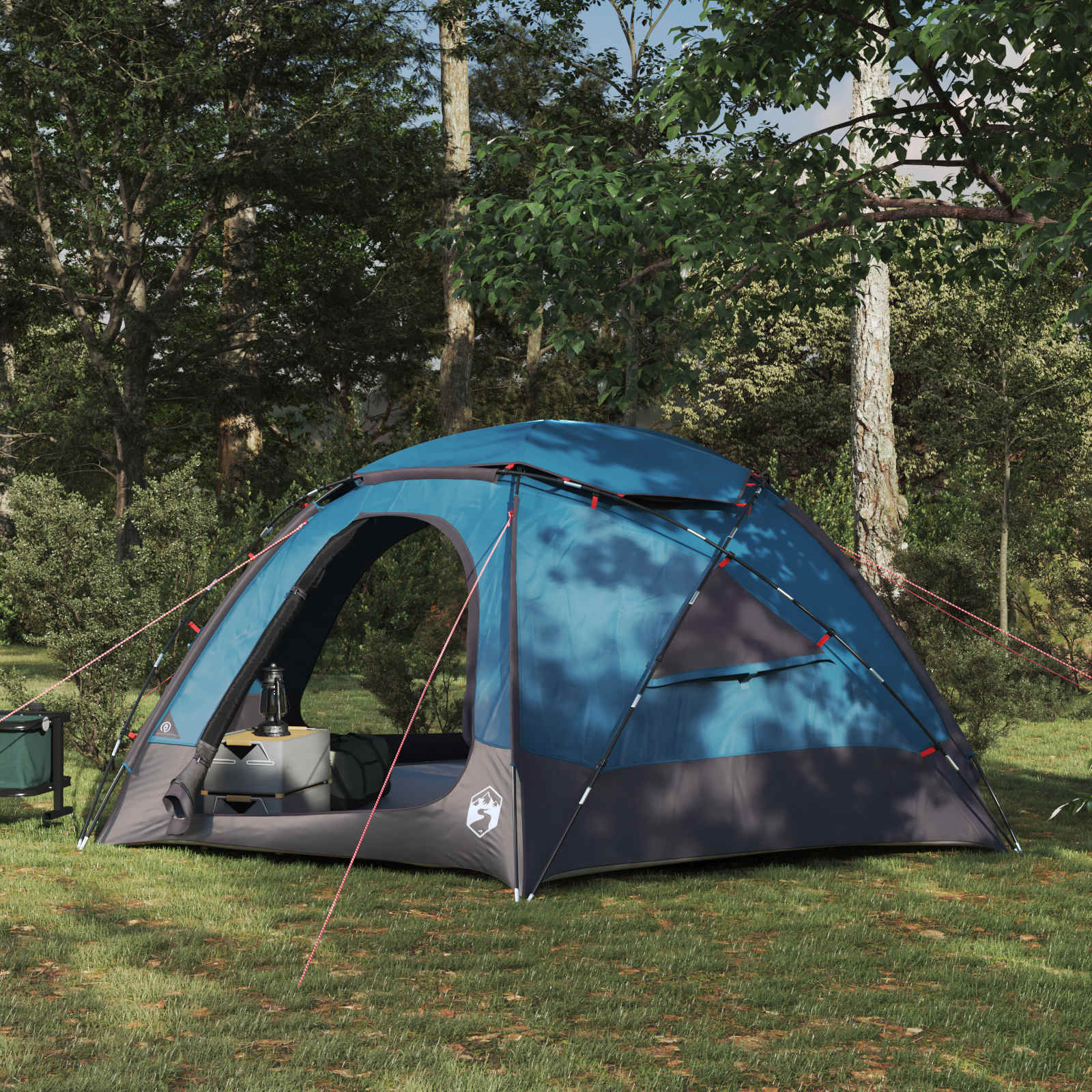 vidaXL Kuppelzelt mit abnehmbarem Regenfly Blau 4-Personen