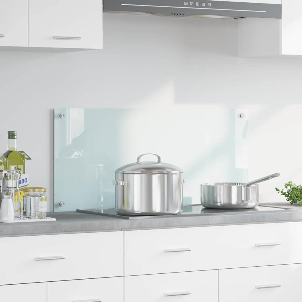 vidaXL Küchenrückwand Milch 90 x 40 cm Gehärtetes Glas