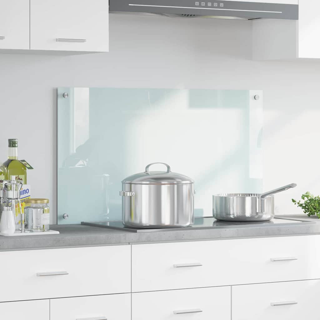 vidaXL Küchenrückwand Milch 90 x 50 cm Gehärtetes Glas