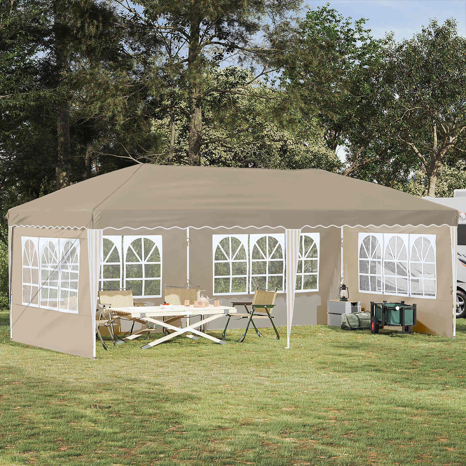 vidaXL Pop-up Partyzelt 575 x 289 x 245 cm Creme