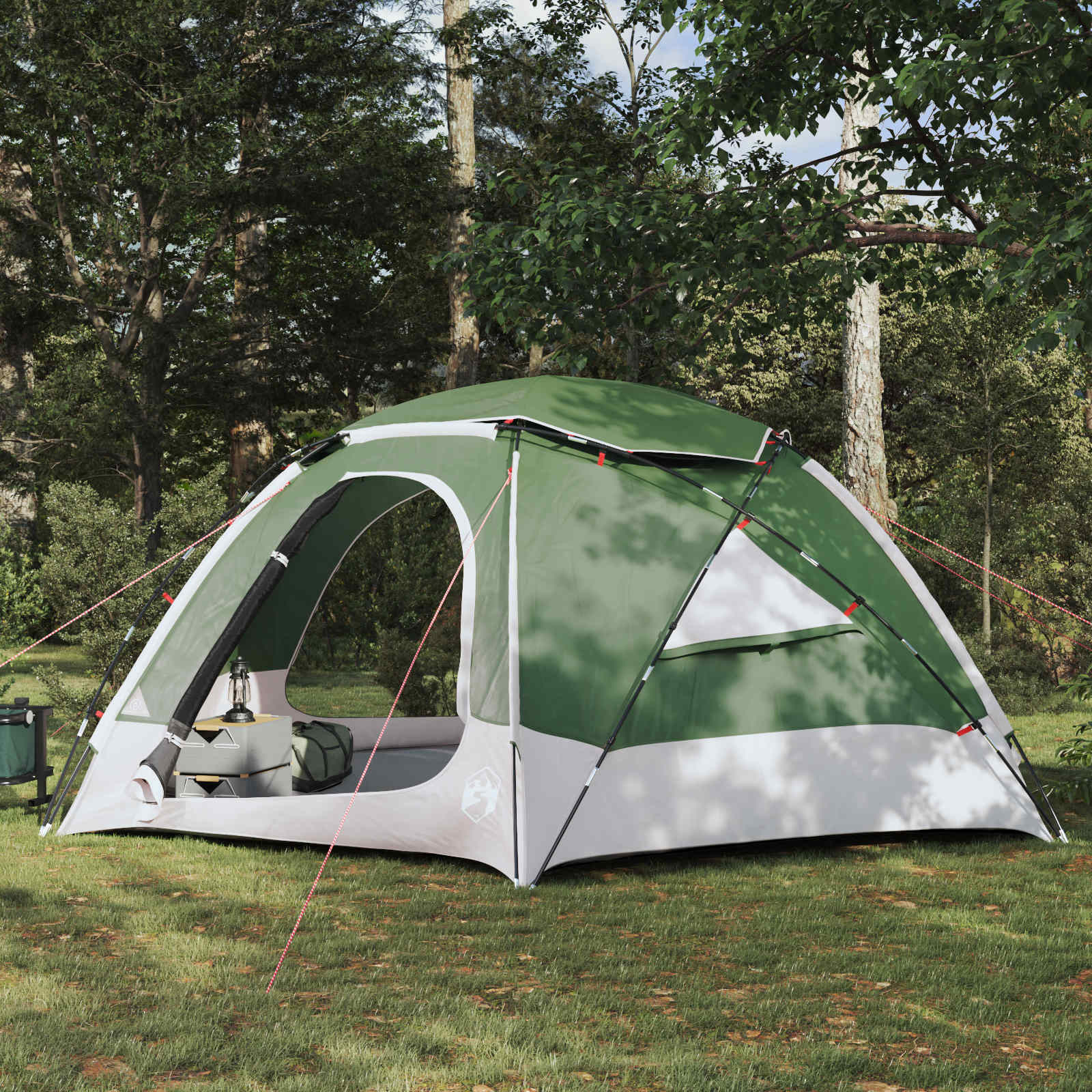 vidaXL Kuppelzelt mit abnehmbarem Regenfly Grün 8-Personen
