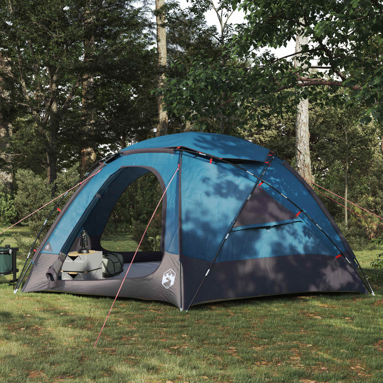 vidaXL Kuppelzelt mit abnehmbarem Regenfly Blau 8-Personen