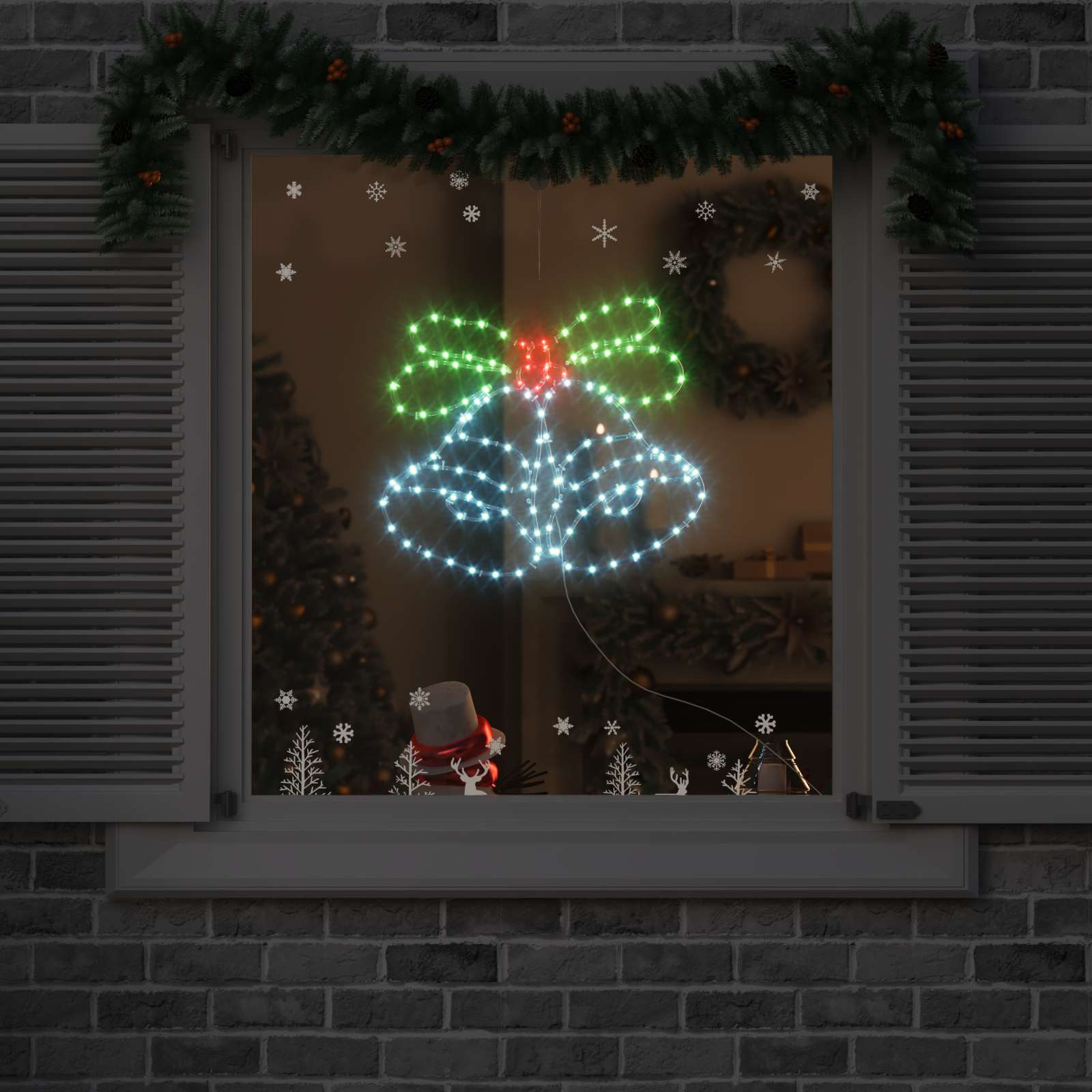 vidaXL Weihnachtsglocke mit 144 LEDs Mehrfarbig 57 x 47,5 cm PVC