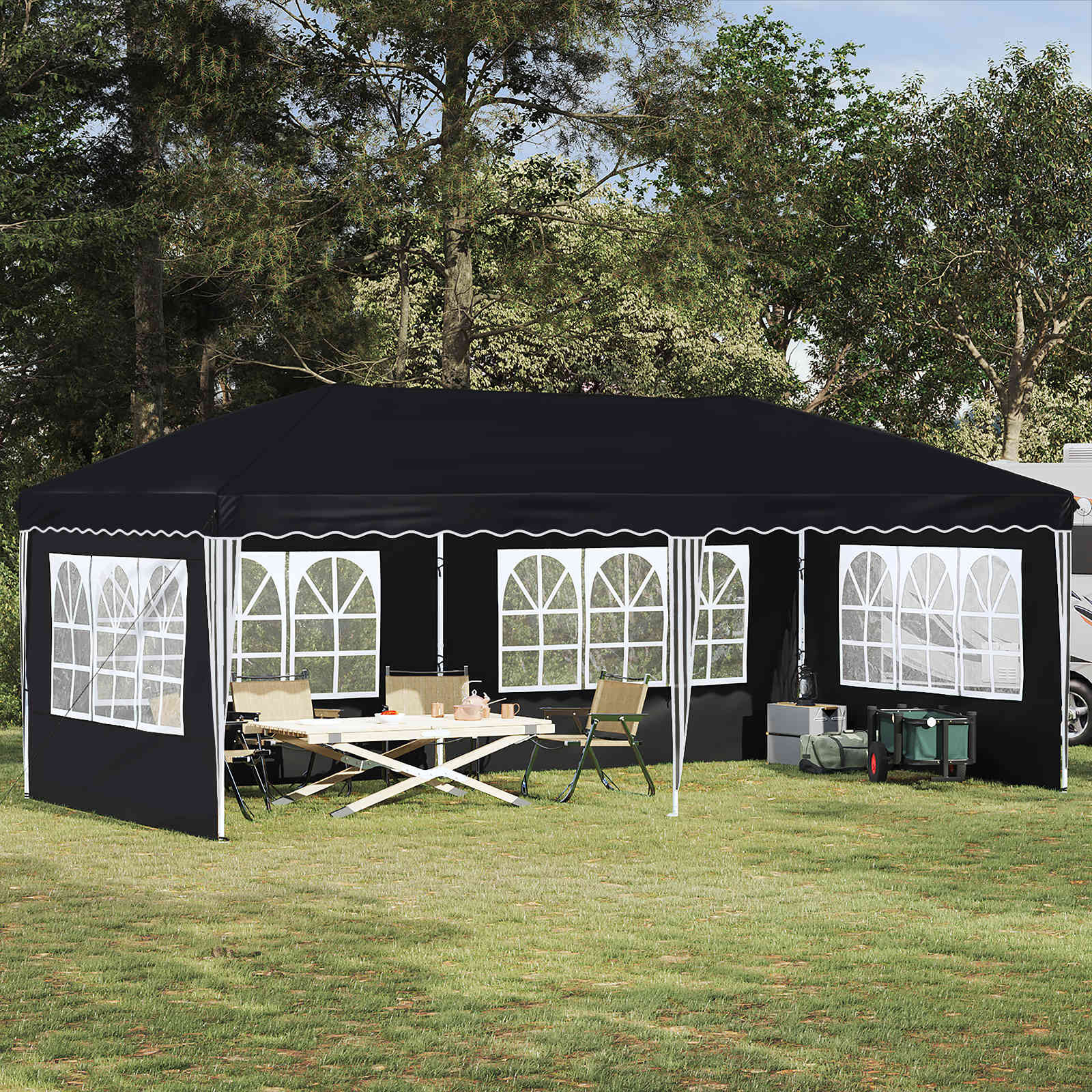 vidaXL Pop-up Partyzelt 575 x 289 x 245 cm Antrazit