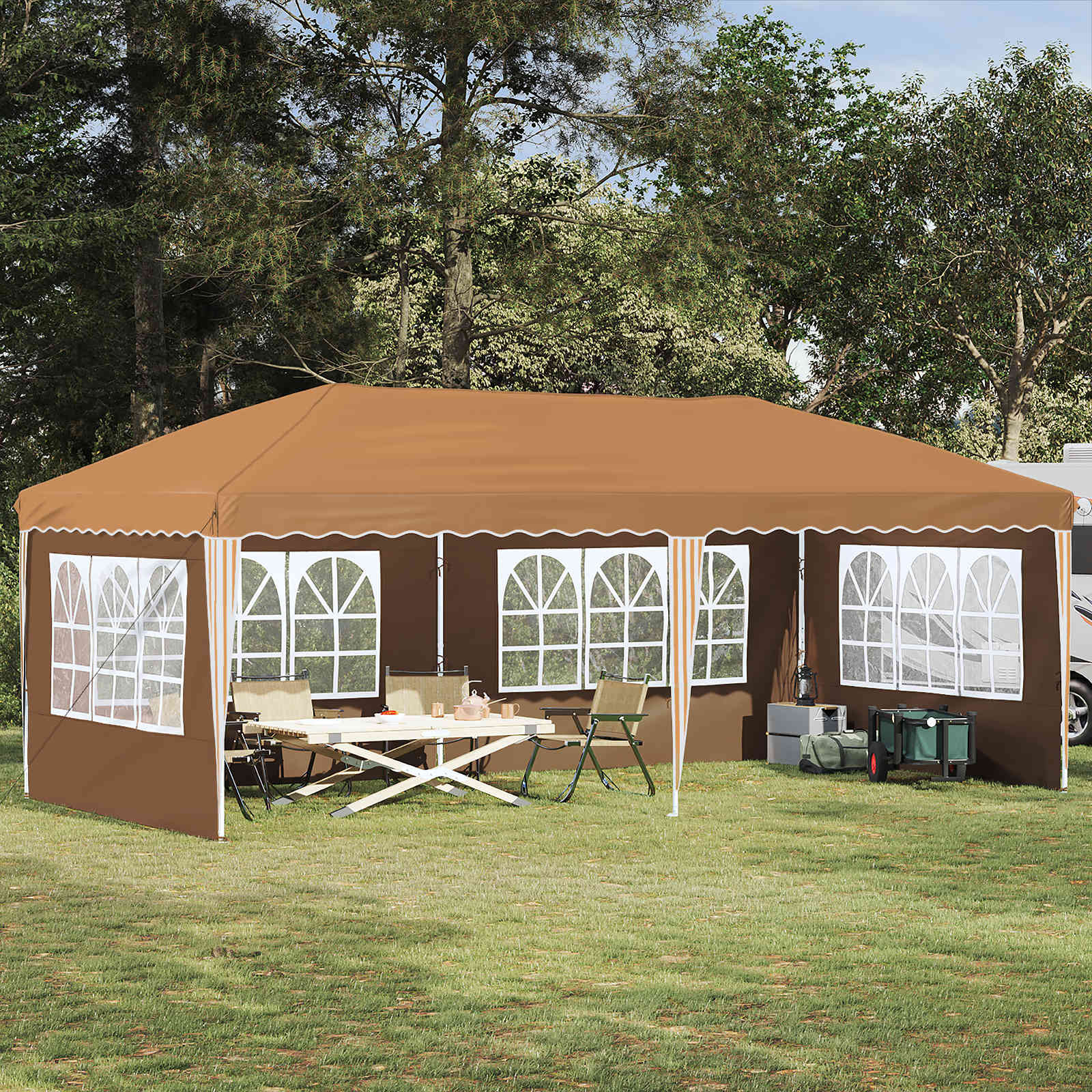 vidaXL Pop-up Partyzelt 575 x 289 x 245 cm Beige